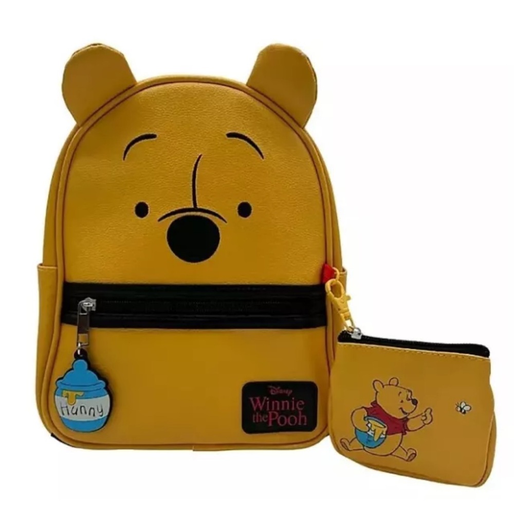 Disney Winnie The Pooh Hunny Lovin' Textured Faux Leather 3D Ears Mini Backpack